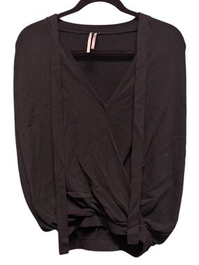 Anthropologie Black Sleeveless Draped Front Cardigan, Size M